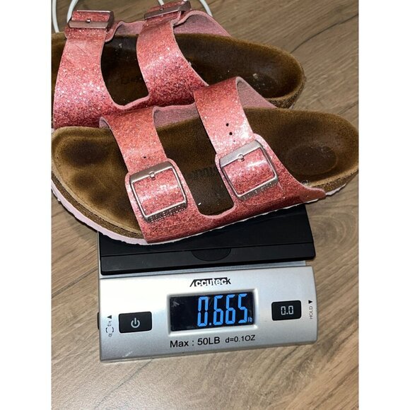 Birkenstock Pink Glitter Arizona Sandals Girl Size 34 SIze 2 - Picture 8 of 8